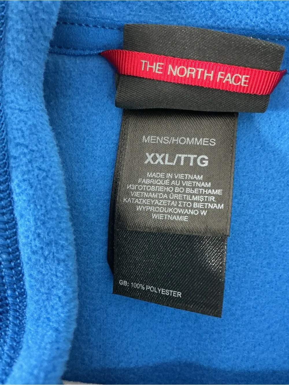 NWOT The North Face TKA 100 Trinity Alps 1/4 Zip Fleece Blue Yellow XXL